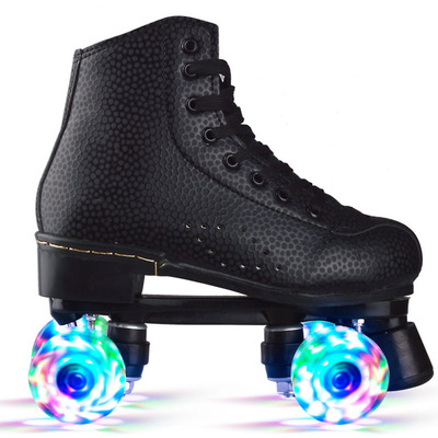 Quads Roller Skate Quads PU Leather 4 Wheels Shiny High-top Roller Skate For Boys And Girls